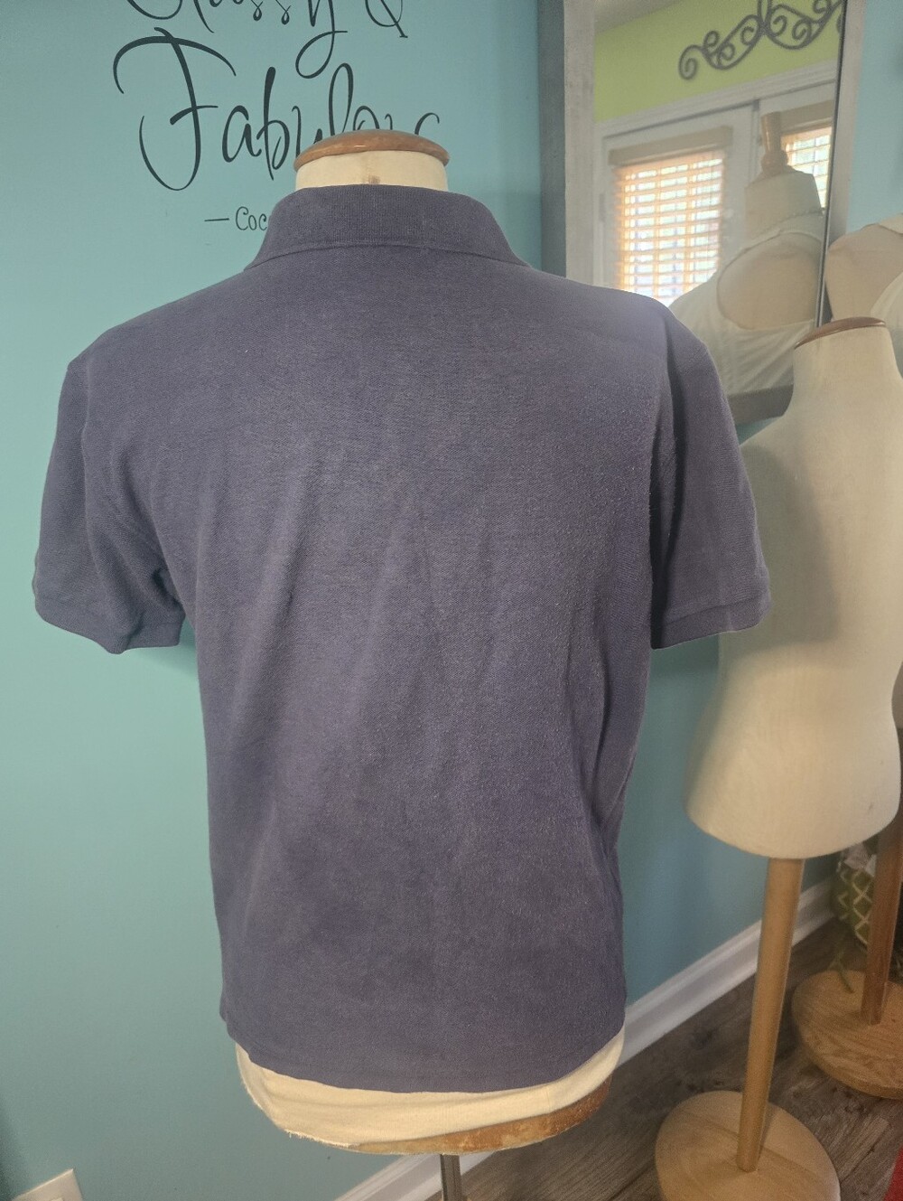 Men's Navy Burberry Black Polo with Chest Logo - Picture 6 of 11